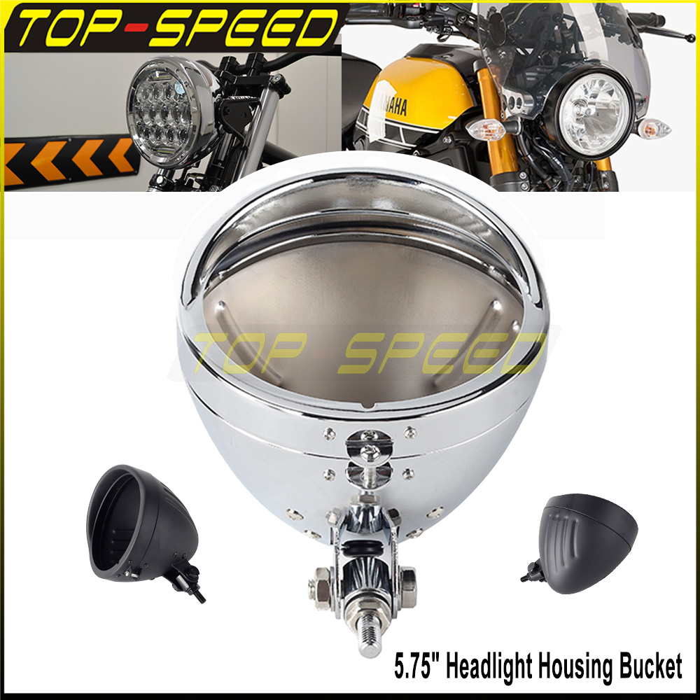 Outdoor Power Xtreme - Black/Chrome Motorcycle Headlamp Housing Light Shell