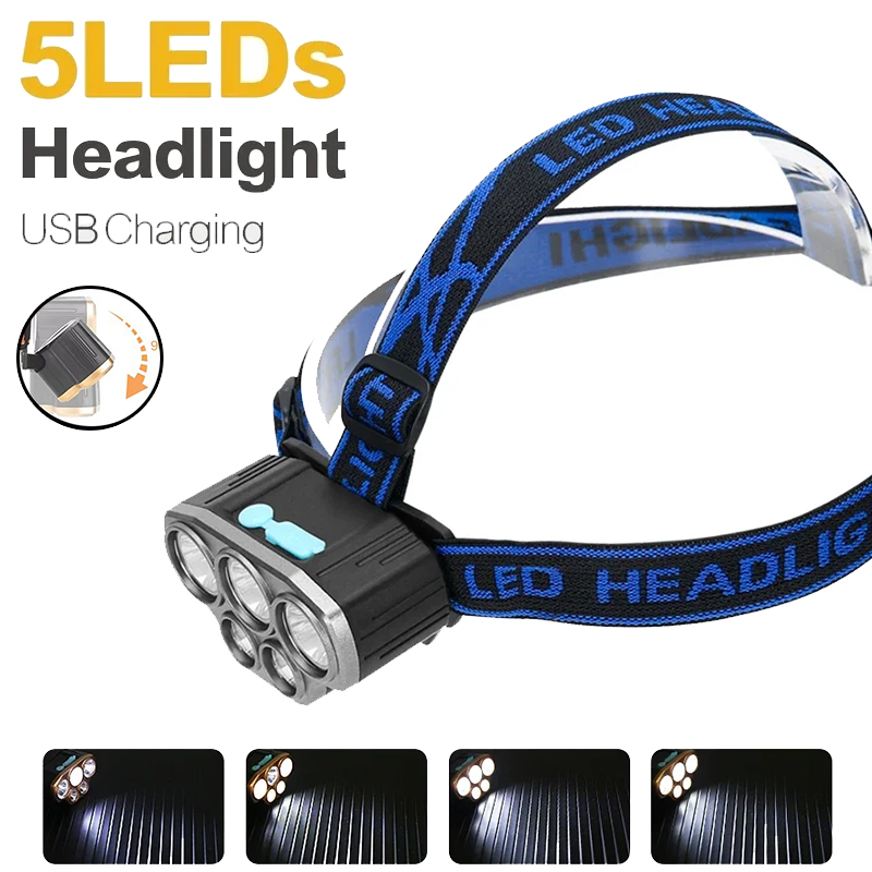 Rechargeable 5 LED Headlight U - Outdoor Power Head บทวิจารณ์และราคา