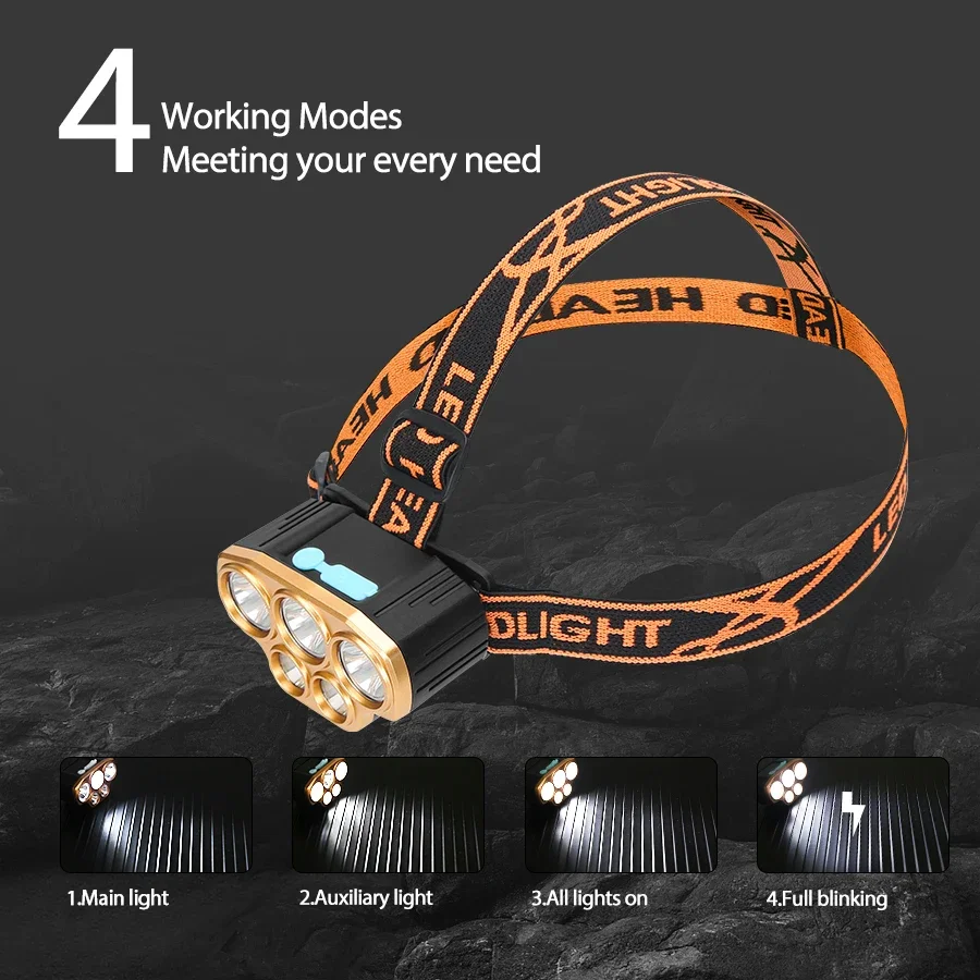 Rechargeable 5 LED Headlight U - Outdoor Power Head บทวิจารณ์และราคา