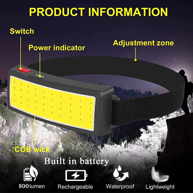 Powerful COB LED Headlamp 4 Li - Outdoor Power Head บทวิจารณ์และราคา