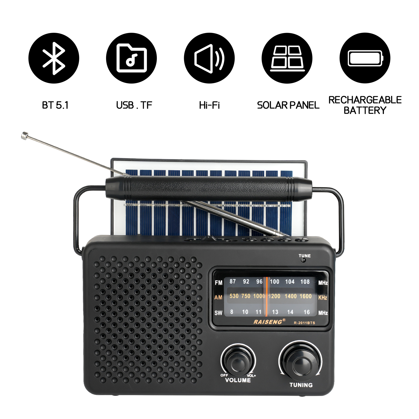 R-2011BTS portable radio AM FM - Outdoor Power Jack บทวิจารณ์และราคา